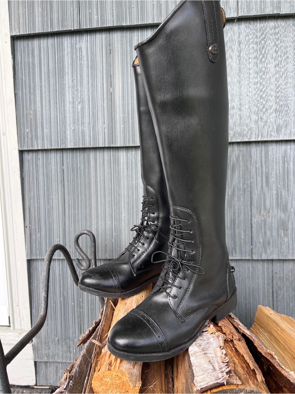 Equistar Black Tall Lace-Up Riding Boots
